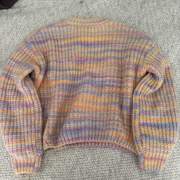 Jessica Simpson Cropped Pastel Crochet Sweater - Picture 3 of 4